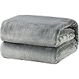 T G H Flannel Fleece Blanket Single Size(160x220) for All Season,Fluffy Blanket Warm Bed Throws for Sofa & Bed,Comfortable and Soft Flannel Fleece Blanket (Grey, Single)