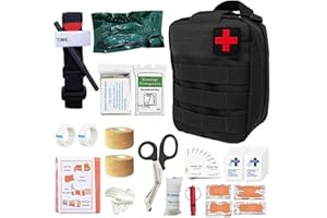 CLIUNT First Aid Kit, Emergency Survival Trauma Kit First Aid Bag First Aid Molle Pouch for Home Car Holiday & Workplace, Includes Bandages, Tourniquet, Shear and Essentials for Everyday Situations