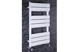 Warmehaus Minimalist Bathroom Flat Panel Heated Towel Rail Radiator Ladder Rad 800 x 450 mm - White