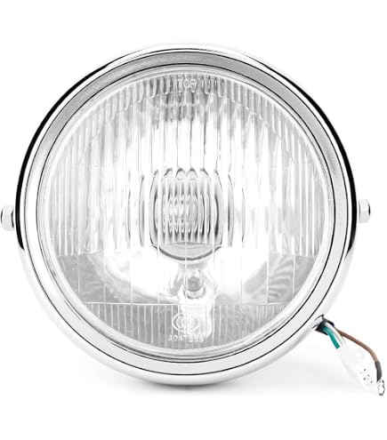 Faro Anteriore Cromato Per Moto 12V - Compatibile Con Steed, VLX 400, Shadow 600, Magna 250