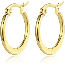 Orecchini A Cerchio In Oro Giallo 9 Carati, 20 Mm, Ipoallergenici, Con Confezione Regalo - 2