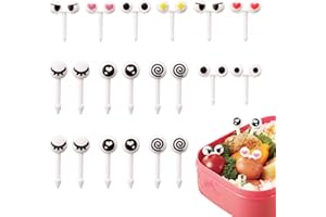 PFLYPF 20 stück Kunststoff-Augenzahnstocher, wiederverwendbare Lunch-Zahnstocher, Obst-Zahnstocher, für Obst, Kuchen, Cartoon-Zahnstocher, Partyzubehör