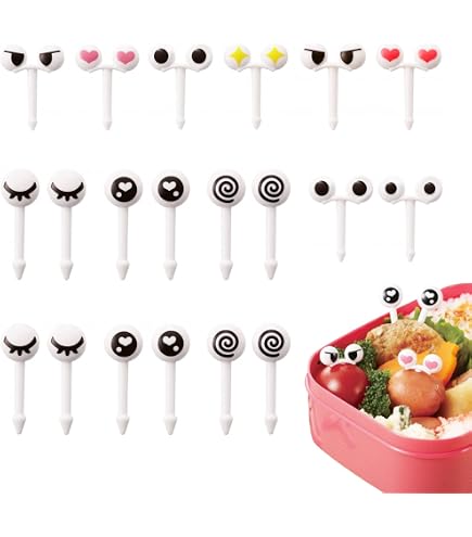 12 Fourchettes à Fruits Inox DelsTahl - Cure-Dents Réutilisables Avec Décoration Silicone