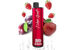 KING BAJ IVG 2400, Red Edition |4 in 1| Plum Cherry, Cherry Fizy, Apple Ice Red, Berystraw Watermelon Fusion, Nicotine Free, n-Salt 2%, Pack of 1