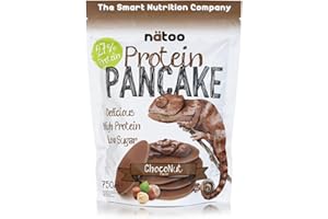 NÄTOO Pancake Proteici - Preparato per pancake con il 35% di proteine di alta qualità - Pancake pronti con farina proteica solo 1,5g di zuccheri - 750gr. (Choco & Nut)