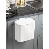 Noksi Kitchen Countertop and Cabinet Hanger Trash Can 15 LT White (Nks158-2)