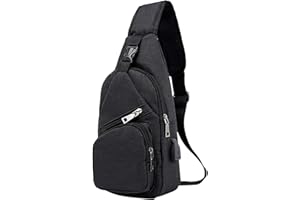 TJSKLCV Sling Bags for Men, Mens Crossbody Bag with USB Charger Port Men's Handbag & Shoulder Bag, Waterproof Crossbody Bag Men Chest Bags for Hiking Camping Outdoor Indoor