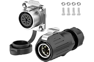 E-WeiChat EW-LP20 Conector industrial estanco IP68 Conector de aviación Conector circular antiinterferencias Conector eléctrico de liberación rápida M20 2-12 Pines Enchufe de brida (5 Pines)