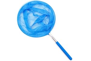 LYEAA Telescopic Pool Skimmer, Pond Bathtub Pool Cleaning Nets Debris Salvage Mesh Swimming Pool Cleaner Skimmer Leaf Catcher Net with Rod For Cleaning Pool Leaves and Debris