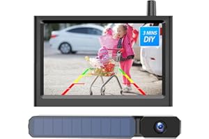 AUTO-VOX Solar Powered Wireless Reversing Camera Kit, 3 Mins DIY Installation, Clear Image Backup Camera with IP69K Waterproof for Cars and Van