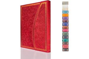 VICTORIA'S JOURNALS Magnetic Journal Carved Vintage Faux Leather Notebook Hard Cover Personal Journal Lined Pages Bookmark 8x5.7 Inch