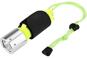 Raguso Aluminum Alloy Handheld Portable Lightweight 3 Mode Waterproof Torch Lighting with Wrist Strap for Diving Swimming Hiking Camping Hunting Fishing