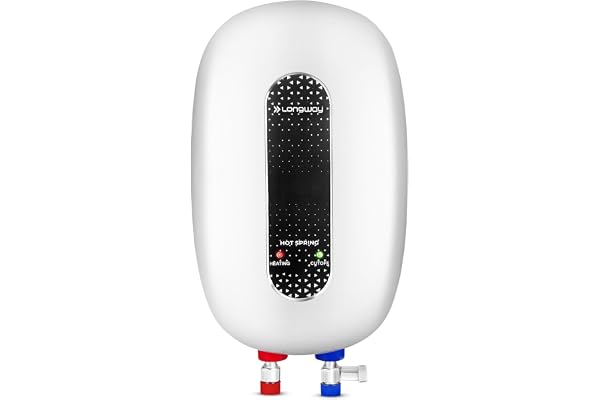 Longway Hotspring 3 Litres Instant Water Heater Advanced Multi-Layered Safety 3000 W Powerful Heating Suitable For Kitchen & Bathroom 5 Years Inner Tank Warranty Off-White