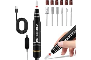 YOKE FELLOW Yokefellow Efile Nail Drill Protable,30000RPM USB Electric Nail File Machine Polishing Tools Manicure Pedicure Kit Professional Removing Acrylic Gel Nails with 6 Drill Bits Black