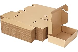 HORLIMER Paquete de 50 Cajas de Carton con Tapa para Envios de Paquete, 17.8 x 12.7 x 5.1cm Cajas Carton Regalo Marrón, Cajas Embalaje para Pequeñas Empresas