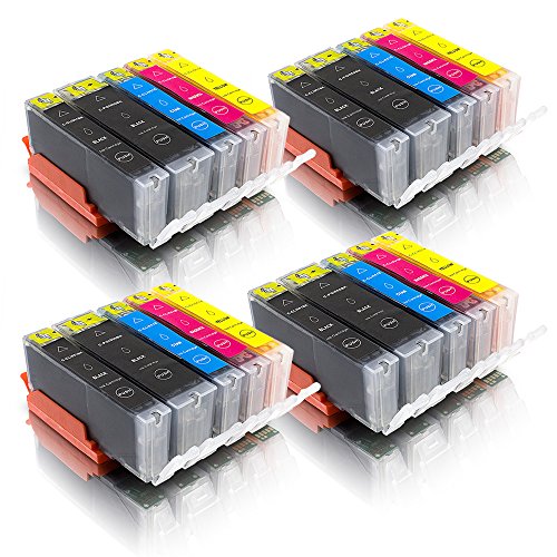ms-point® 20 kompatible Druckerpatronen mit CHIP und Füllstandsanzeige für Canon Pixma IP7200 IP7250 IP8700 IP8750 IX6800 IX6850 MG5400 MG5450 MG5500 MG5550 MG5600 MG5650 MG5655 MG6300 MG6350 MG6400 MG6450 MG6600 MG6650 MG7100 MG7150 MG7500 MG7550 MX720 MX725 MX920 MX925 Patronen kompatibel zu PGI-550, CLI-551BK, CLI-551C, CLI-551M, CLI-551Y - 2
