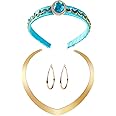 Carkno Princess Costume Accessories Women Dress Up Headband Necklace Halloween Cosplay