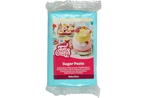 FunCakes Pâte à Sucre Baby Blue: facile à utiliser, lisse, flexible, douce et pliable, parfaite pour la décoration de gâteaux, halal, casher et sans gluten. 250 g