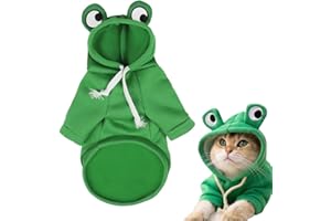 XOXVURI 1 Pièce Sweat À Capuche Pour Chien En Forme De Grenouille Sweat À Capuche Pour Chien Costume Veste Chaude Pour Animaux Pour Chats Petits Chiens Moyens Convient Pour 6 À 9 Livres Vert M