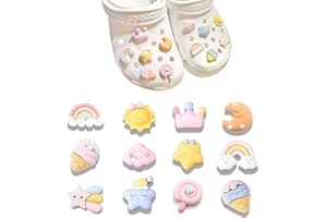 JOOTUEPO 12 Piezas Adornos para Zapatos, Adornos para Zapatos de sandalias de zueco para Zapatos y Pulseras de Niñas, Regalos DIY Fiesta Cumpleaños Para Niños y Adulto