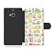 Produktbild Micro Gorilla Donuts and Sausages Food Robots and Factory Illustration Pattern Ledertasche Hülle für HTC One M8