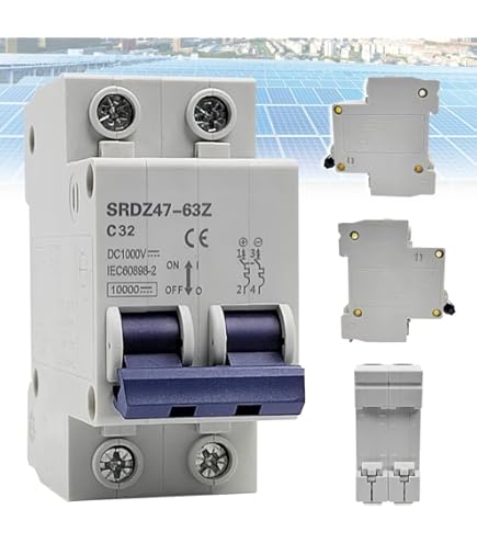Disjoncteur Miniature 2P DC 500V 20A - DZ47-63Z-2P Pour Installations Solaires Photovoltaïques, Protection Thermomagnétique