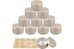 YANCAER 10 Stück 50 ml Rund Matt Gold Aluminium Schraubdose Cremedose Alu-Tiegel Dosen 50g Aludose Blechdosen für Kosmetik Kerze Salben Cremes Lippen Balsam
