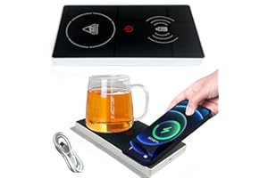 YUMSUR Elektrischer Kaffeewärmer Tassenwärmer kaffetasse warmhaltend,Smart 2‑in‑1 Getränkewärmer,USB 55℃ Pad-Kaffeewärmer mit konstanter Temperatur,Heated Coaster für Büro Hausgebrauch Kaffee (Weiß)