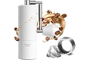 TIMEMORE macina caffè manuale in acciaio inox Macinatrice conica Burr macinacaffè, capacità di regolazione interna regolabile 20g Castagna C3 PRO Bianco