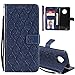 Produktbild COTDINFOR Motorola G6 2018 Protective Standing Hülle Elegant PU Tasche Leder Flip Schutzhülle Cover im Bookstyle Kartenfächer Magnet Etui Schale für Motorola Moto G6 2018 Dark Blue Rattan KT.