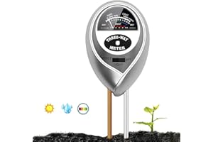 TOGETDREAM Test per Terreno Misuratore del Suolo 3 in 1 Tester per misuratore di umidità/Luce/PH dell'acidità delle igrometro Adatto per la Cura del Giardino Fattoria Prato in Interni ed Esterni