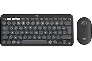 ‎LOGITECH Logitech Pebble 2 Combo, kabellose Tastatur und Maus, leise und mobil, anpassbar, Logi Bolt, Bluetooth, Easy-Switch für Windows, macOS, iPadOS, Chrome - Deutsches QWERTZ-Layout, Weiß