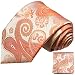 Produktbild Paul Malone Koralle Rot paisley Krawatten Set 100% Seidenkrawatte + Einstecktuch