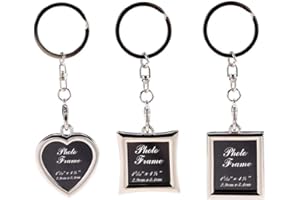 Linble Fotorahmen Schlüsselanhänger Set / 3 Stück einbeziehbar Foto Rahmen Schlüssel Änhänger Photo Frame Keychain für Damen und Herren
