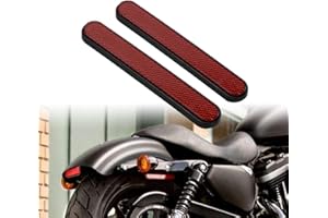 HDBUBALUS Front Rear Reflector Sticker Saddlebag Latch Cover Reflector Lower Fork Reflector Fit for Harley Touring Sportster XL883 Touring Dyna 1 Pair