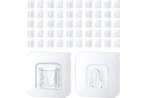 Boloest Doppelseitige, selbstklebende Wandhaken, nahtlose, transparente, wasserdichte und öldichte Haken, stanzfreie Karabinerhaken für Küche, Badezimmer, Büro (25 Paar)