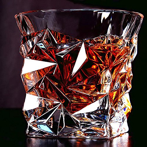 PrimeWorld Diamond Design Crystal Cut Whiskey Glass Set of 6 pcs| 300ml|