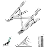 Amazon Brand - Eono Laptop Stand, Fold-Up, Adjustable, Ventilated, Portable Laptop Holder for Desk, Aluminum Foldable Laptop
