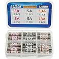 BOJACK 3 Values 42 pcs 3 5 13 A amp 240 V Volt Household Mains Plug Fuse 6.3x25 mm 0.25x1Inch BS1362 Ceramic Tube Cartridge F