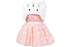 IZEFIA Vestido de Perro Falda Ropa para Perros Vestidos de Princesa Falda de Tutú Vestido de Algodón Vestido de Lazo de Lujo para Perros Pequeños (S,Rosa)