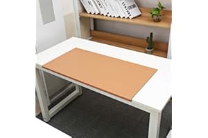 SK Studio Sous-mains Bureau en Cuir PU, Tapis de Souris Grand Imperméable, Antidérapant Verrouillage du Bord, pour Ordinateurs et Ordinateurs Portables Abricot 60x40cm