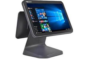 POSSAFE Windows POS Terminal with 15” Touchscreen + 13.3” Customer Display, Intel i5, 8GB RAM, 128GB SSD – Dual Display Integrated Hardware System Point of Sale for Retail & Restaurant