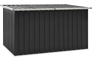 Capwee Baule da Esterno Metalli Cassapanca Contenitore da Esterno Cassapanca Contenitore Box Porta Attrezzi Bauli Contenitori Baule da Interno-Antracite-171 x 99 x 93 cm