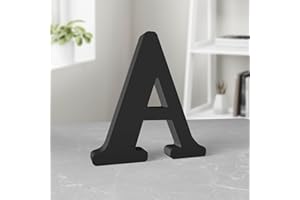 Aruatu 8 Inch Black Wood Letters Unfinished Wood Letter for Wall Decor Decorative Standing Letter Large Letters for Wall Decoration for Craft Home Party Projects (A)