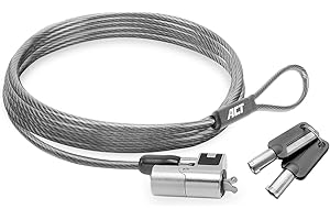‎ACT ACT Laptop Schloss Sicherheitskabel 2m, Keyed Cable, Wedge Slot Notebook Schloss, Schwenkbarer Schlosskopf, Laptopschloss Dell, Tragbares Anti-Diebstahl Kabel - AC9040