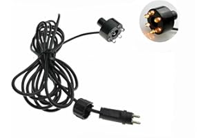 budiniao RGB 6 LED Lights AC12V Waterproof Aquarium Light Waterfall Decoration Night-Lights Garden Lamp Swimming Pool Fountains(3m/9.84ft Cable) (Yellow)