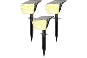 Linkind Solar Lights Outdoor Garden,Extra-Long Illumination Time Solar Garden Lights with Winter Mode,800LM, 3000K Warm White, IP67 Waterproof Wall Light for Yard Driveway Porch Walkway, 3-Pack