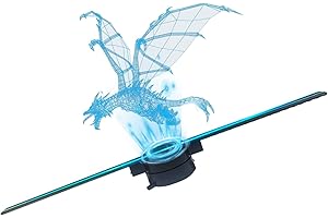 HOLOFAN Hologramm Projektor,42cm 3D Holographischer Anzeigen Fan,3D Display Fan,Holographic Bilder Fan Messer 16g FüR WiFi, Mit 224 Led Lampen Einkaufszentren,Weihnachten Halloween