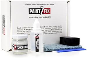 PAINT2FIX PPSW Pearl White (Shasta White) Kit de peinture de retouche et de réparation des rayures pour Tesla