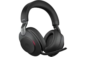 Jabra Evolve2 85 Auriculares Inalámbricos Estéreo con Cancelación de Ruido - Certificados para plataformas UC - Batería de Larga Duración - Adaptador Bluetooth USB-A - Negro